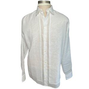 Hermes New Authentic Men's Layer Effect White Party Shirt 16/41 Made in France